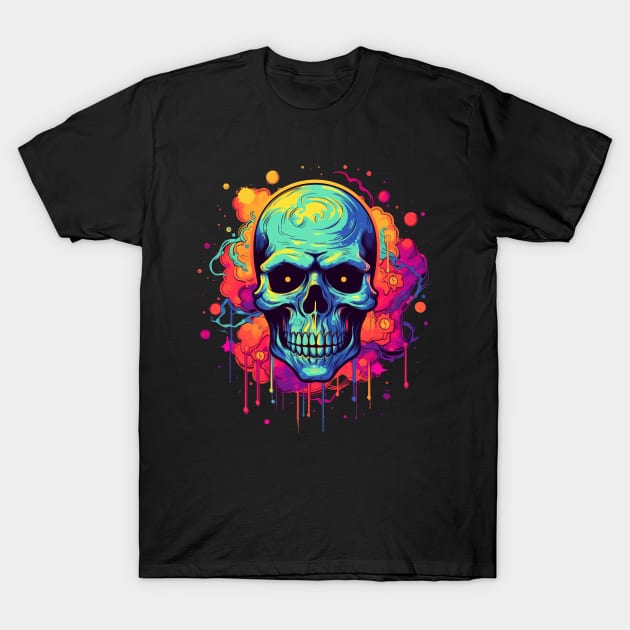 Melty Skull Psychedelic LSD T-Shirt by TOKEBI